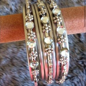 Bollywood style oxidized bangles with crystals